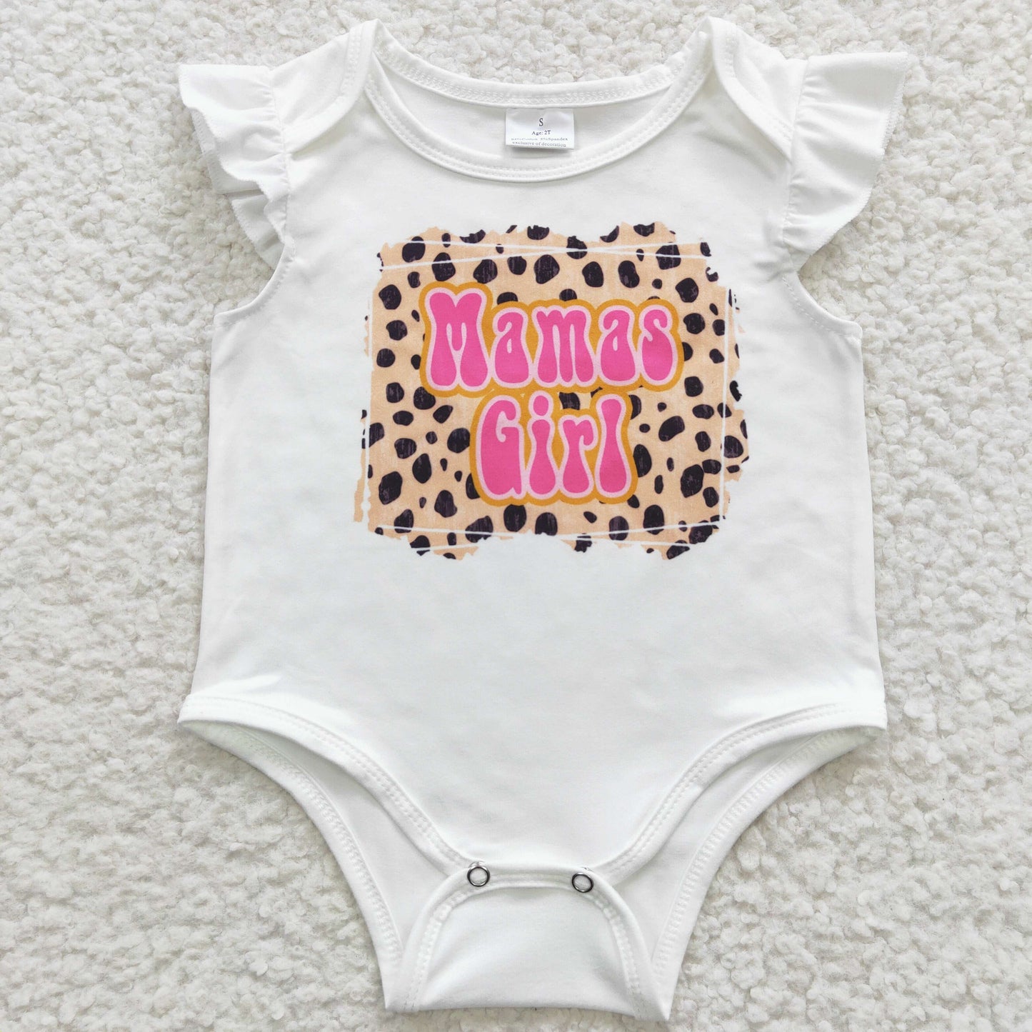 SR0308 Girl mamas girl white jumpsuit with flying sleeves