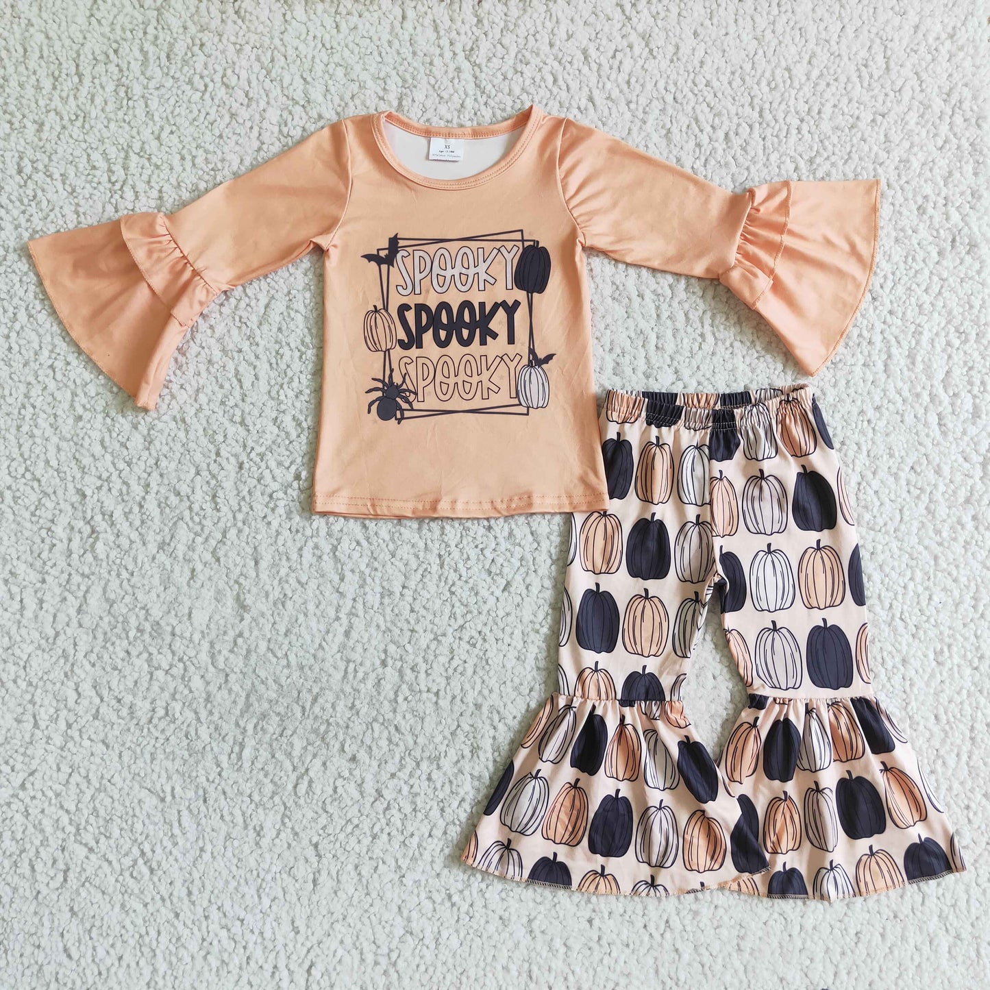 GLP0181 girl halloween long sleeve trousers outfit pumpkin outfit
