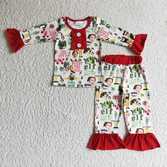 RTS NO MOQ ETA 5/7days Arrived GLP0215 Kids Clothing Girls Long Sleeve Top With Pants Print