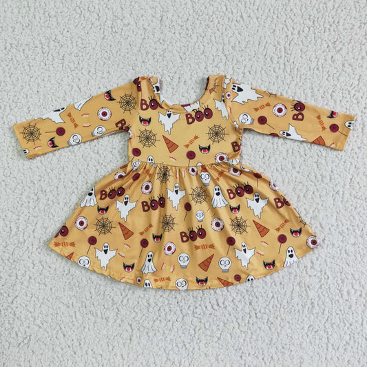 RTS NO MOQ ETA 5/7days GLD0013 halloween long sleeve dress