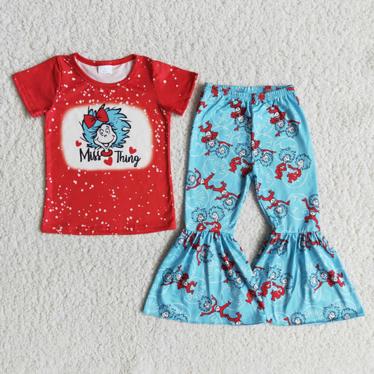 NEW DR.Seuss red color bell pants outfits