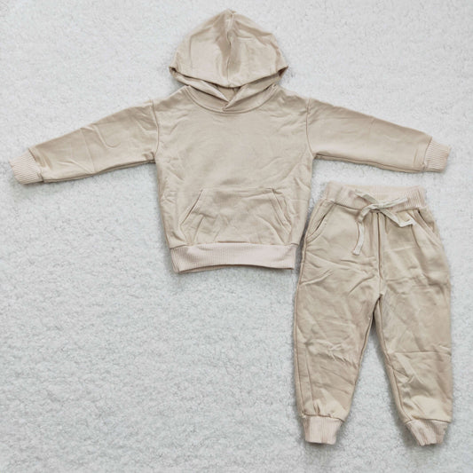 GLP0418 Girls apricot long-sleeved trousers suit