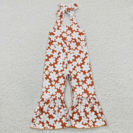 SR0315 White Floral Halter Jumpsuit