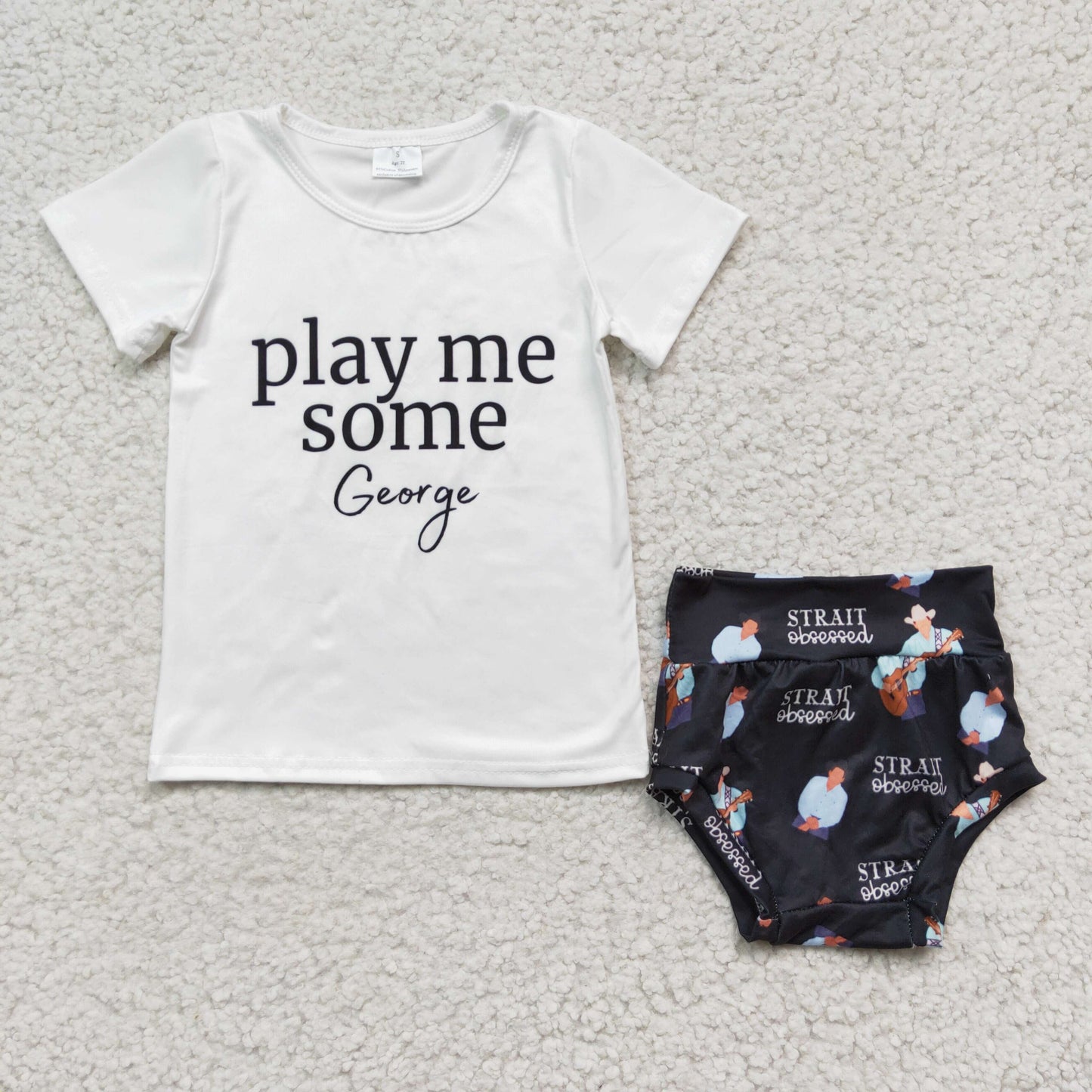 B4-3 baby outfit RTS letter print newborn baby bummies set boutique 2 pcs clothing set