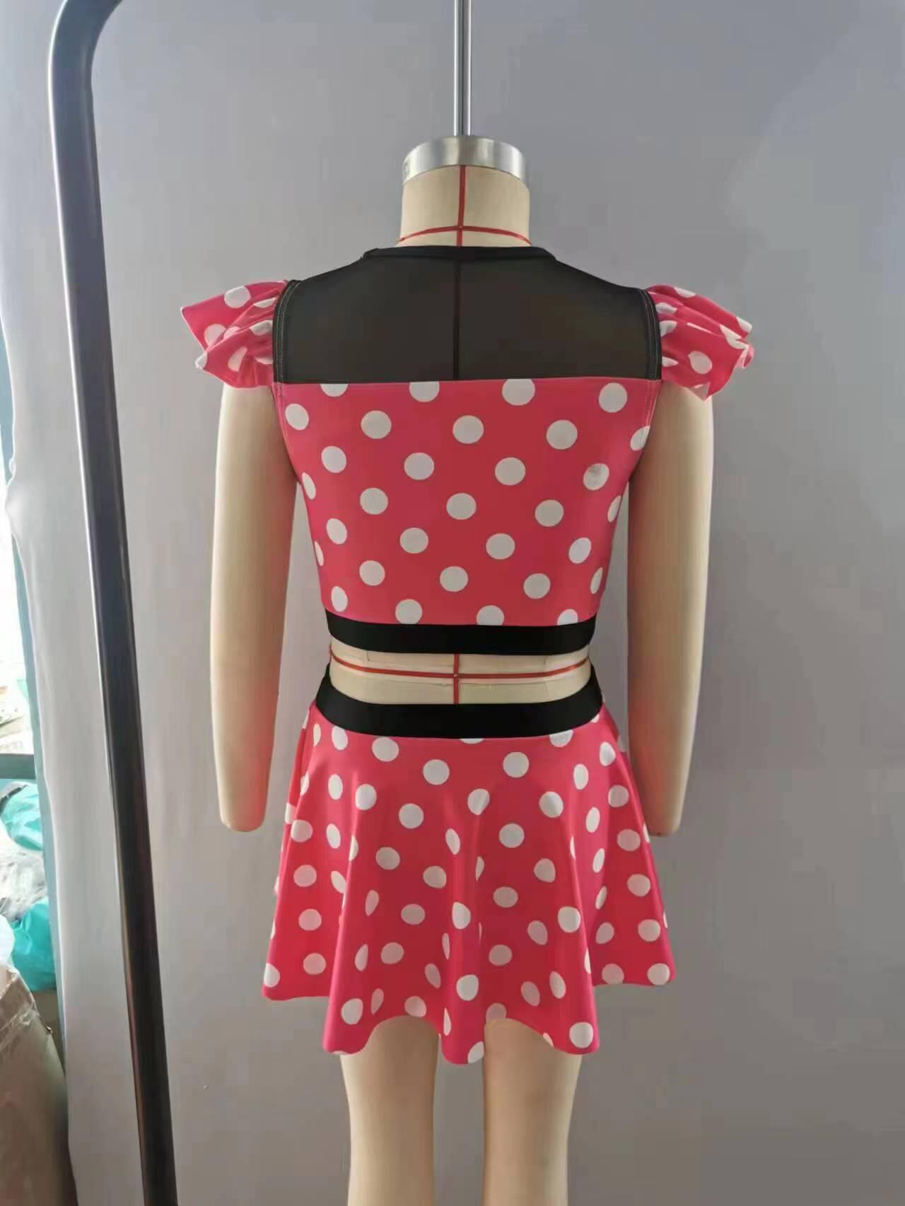 girls pink short sleeve swimsuit
