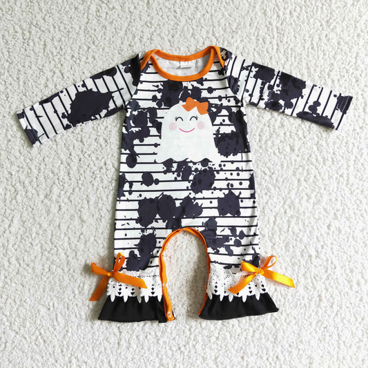 6B1-31 Newborn girls romper print long sleeves long pants  baby halloween clothing romper