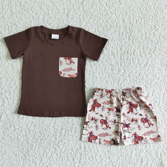 BROWE COLOR BOYS OUTFITS COTTON