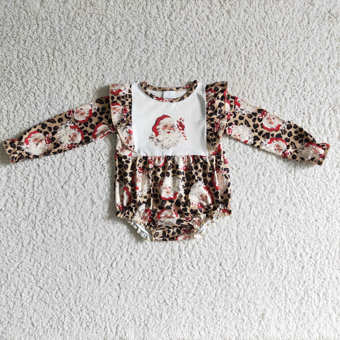 LR0202 baby christmas clothing Santa Claus print long sleeve bodysuit milk silk baby romper