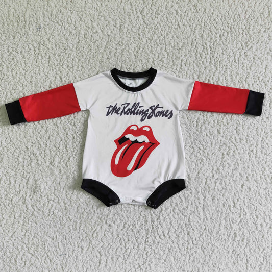 RTS NO MOQ ETA 5/7days arrived  LR0012 Red Big Tongue Long Sleeve Bodysuit