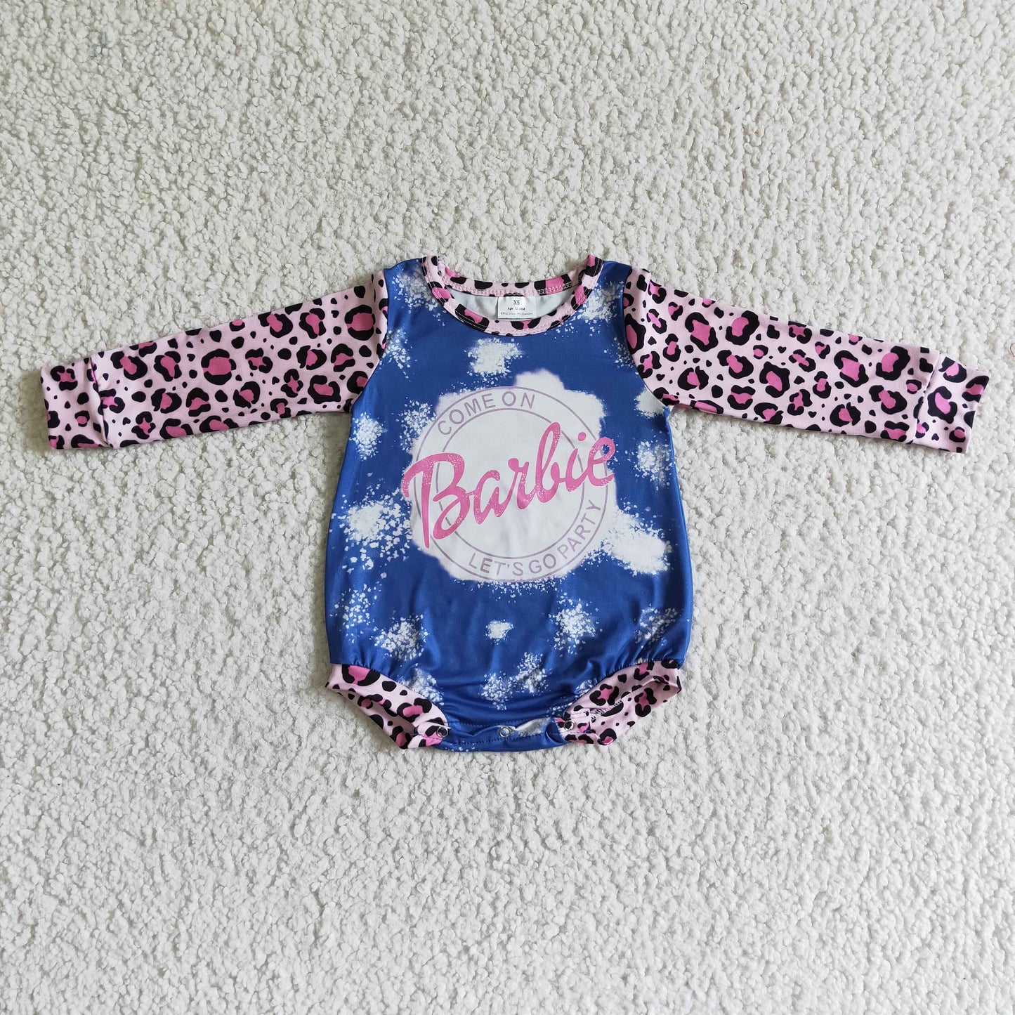 LR0021  Toddler Girls Leopard Print Long Sleeve Romper