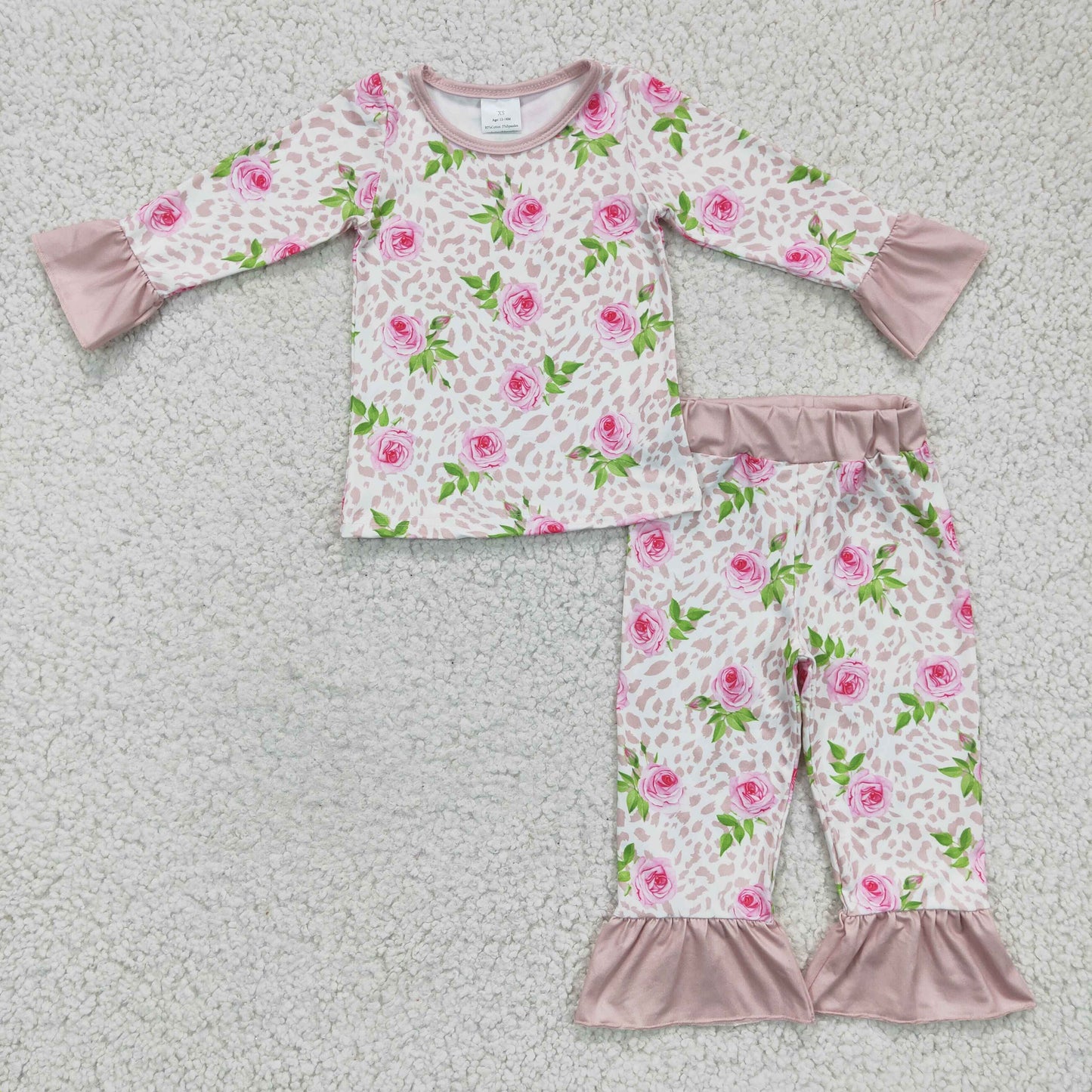 RTS NO MOQ ETA 5/7days Arrived GLP0367 girls outfits flower print pajamas long sleeve long pants