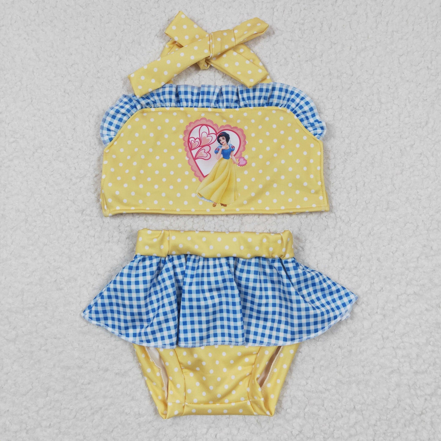 Cute Clothes S0060Baby Girls Yellow Two Pieces Swimsuits