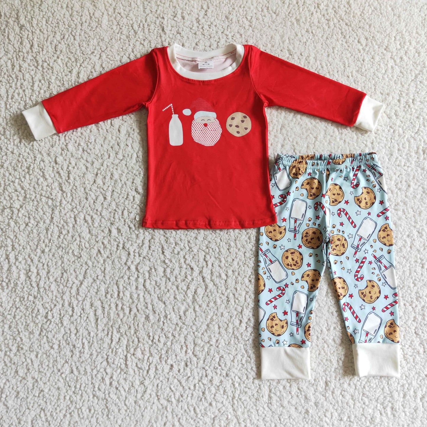 RTS NO MOQ（In Stock) BLP0104 Kids Christmas Clothing Boys Long Sleeve Top And Long Pants Pajamas