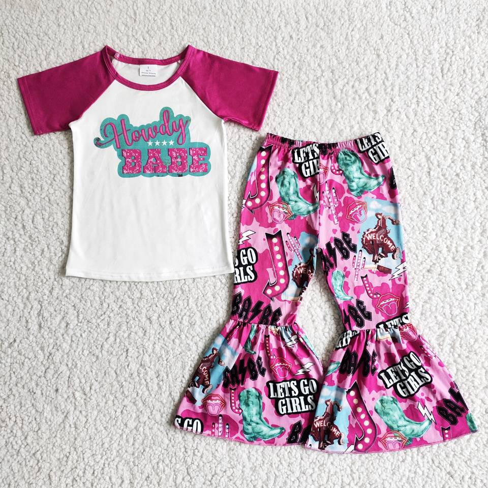 pink top and long pants outfits