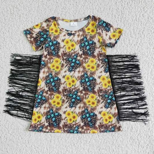 RTS NO MOQ ETA 5/7days arrived GSD0056 girl summer clothes tassel dress