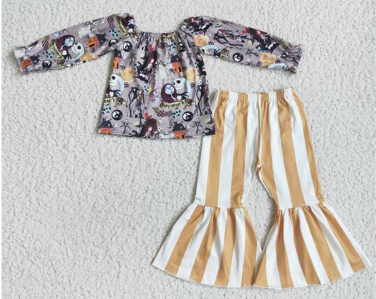 RTS NO MOQ ETA 5/7days GLP0071 girl halloween pink long sleeve trousers pajamas
