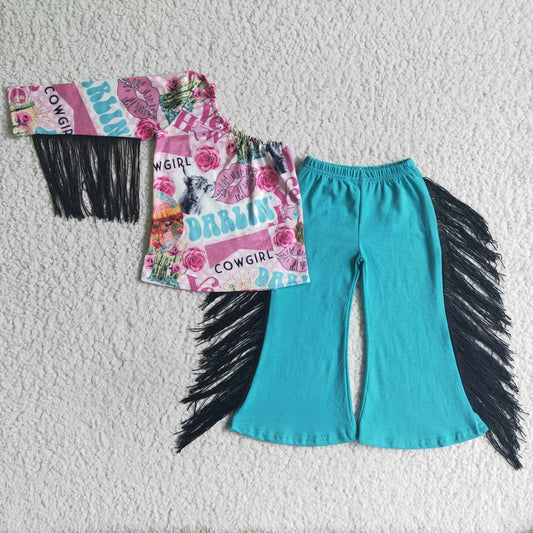 RTS NO MOQ ETA 5/7days Arrived GSPO0141 girl  clothes one side long sleeve  long pants dinosaur  print baby clothing girl's outfit milk silk