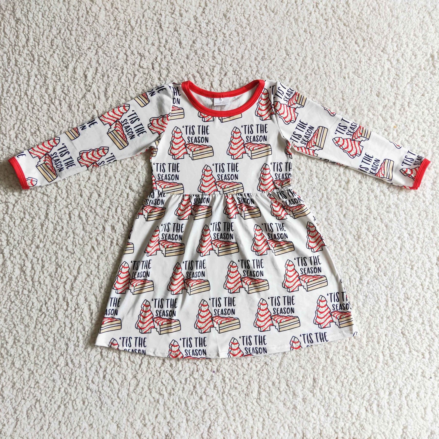 RTS NO MOQ ETA 5/7days Arrived GLD0110 baby clothing long sleeve  print kids dresses for girls milk silk