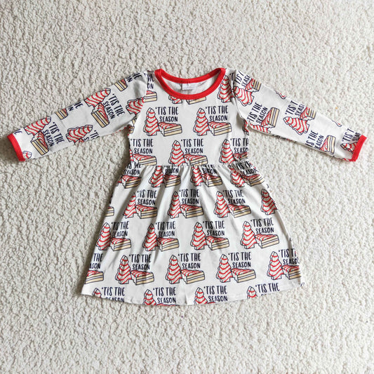 RTS NO MOQ ETA 5/7days Arrived GLD0110 baby clothing long sleeve  print kids dresses for girls milk silk
