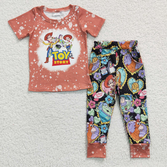 Cute Clothes BSPO0094 Boys brown short-sleeved Pants Clothes Sets