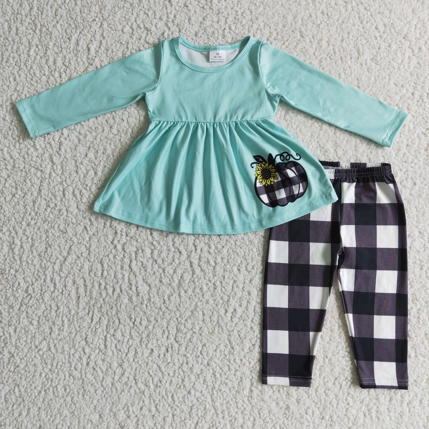 RTS NO MOQ（In Stock) GLP0252 girls Halloween outfit long sleeve and long pants pumpkin print