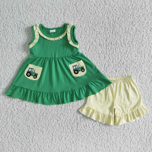 green tractor summer outfits