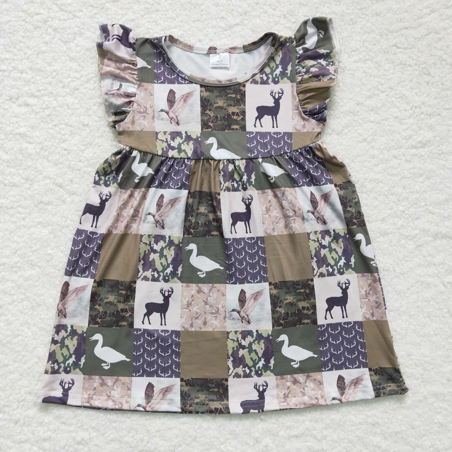 GSD0152 baby girls dress over knee clothes flying sleeve
