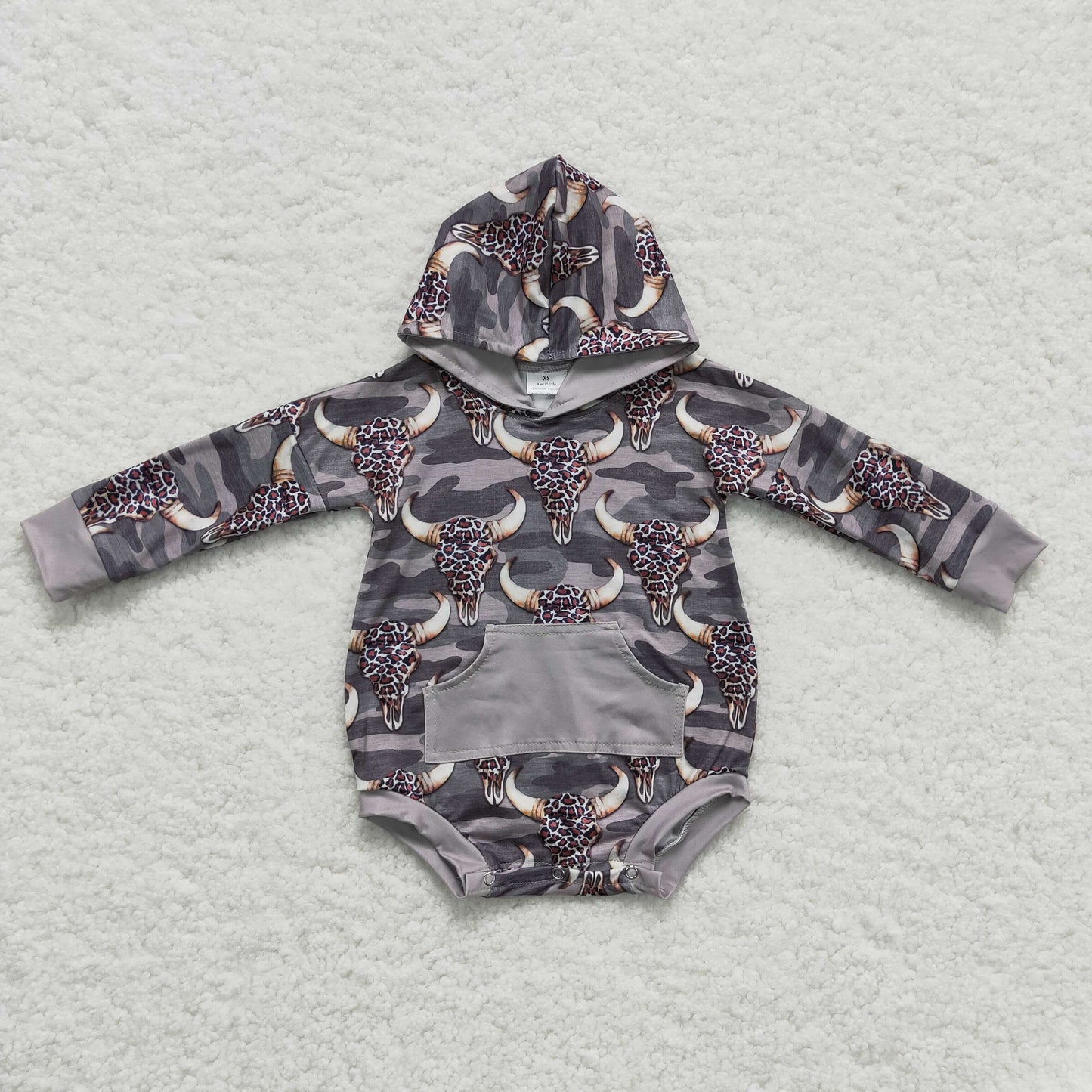 RTS NO MOQ（In Stock ) LR0219 baby boys clothing long sleeve bodysuit milk silk cow print romper with a hat