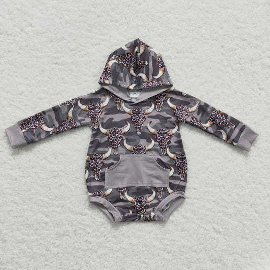 LR0219 baby boys clothing long sleeve bodysuit milk silk cow print romper with a hat