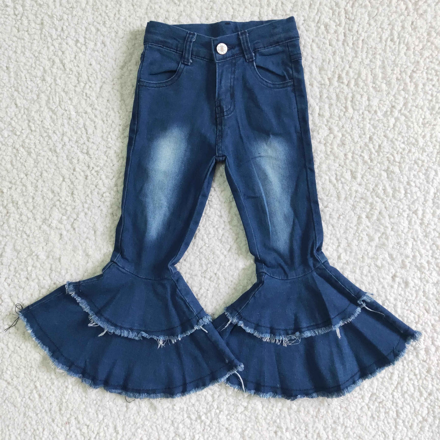 BLUE LONG DENIM BELL PANTS