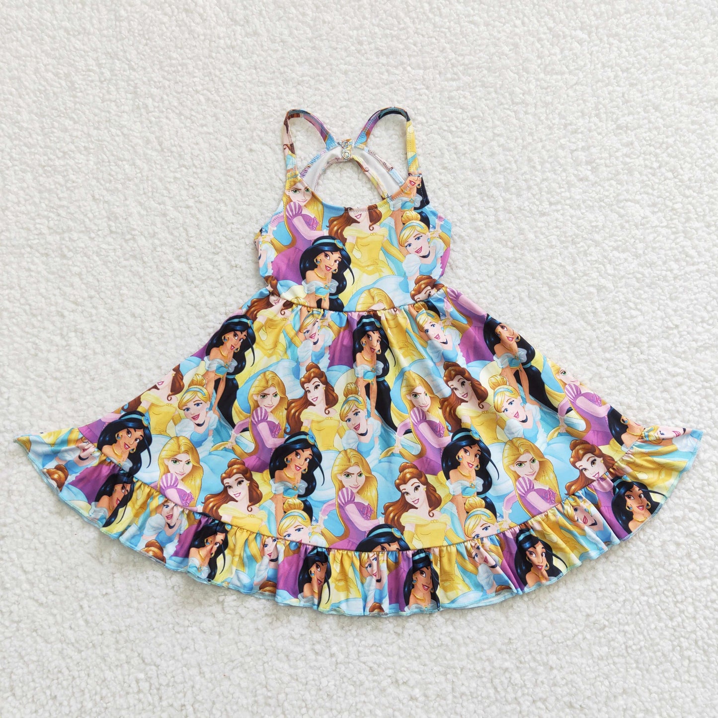 Cute Clothes GSD0282Baby Girls Colorful Strap Knee Length Dresses