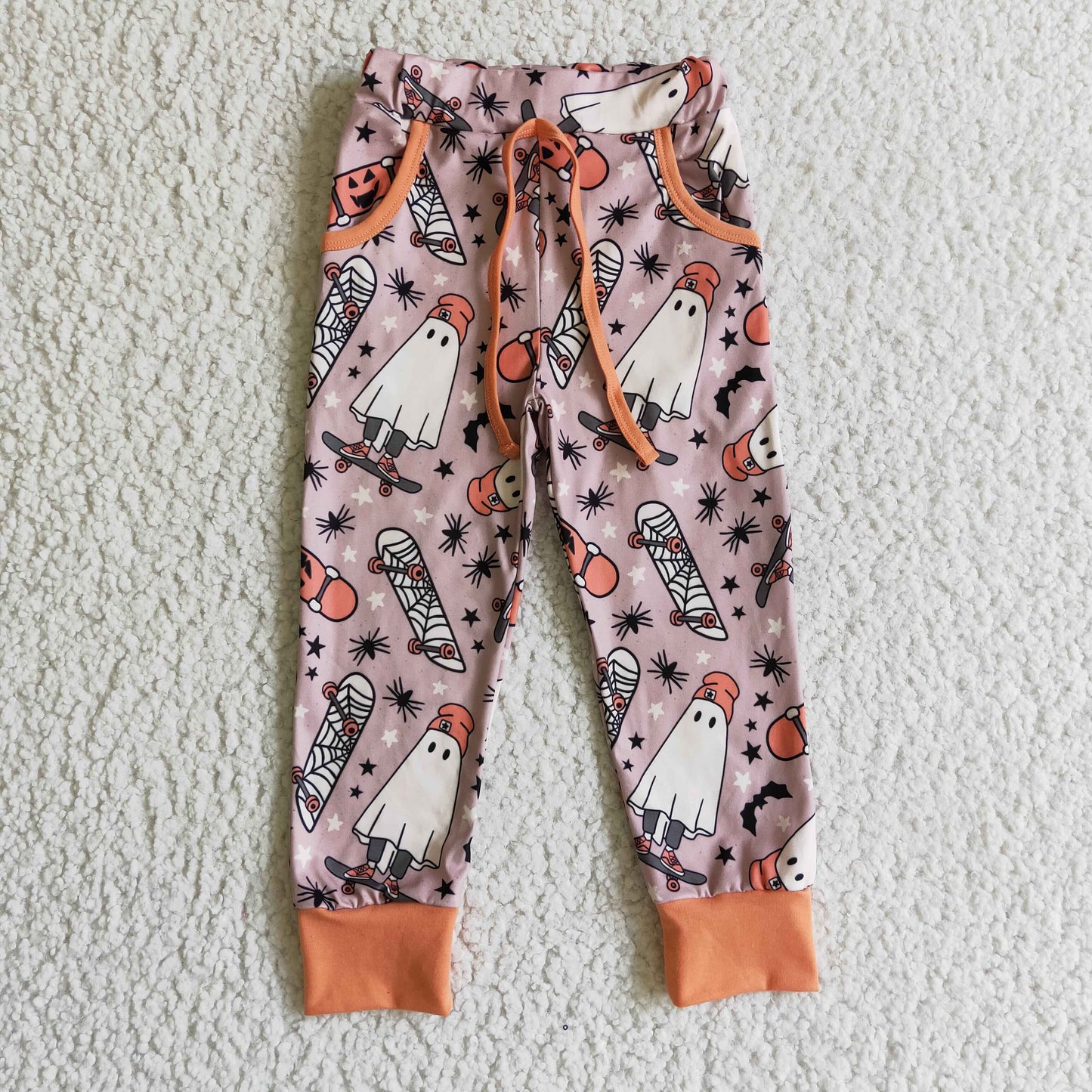 P0024 Girls Halloween Long Pants Print Pants