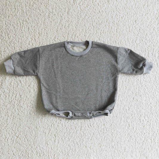 LR0240 baby clothing grey long sleeve bodysuit milk silk baby romper