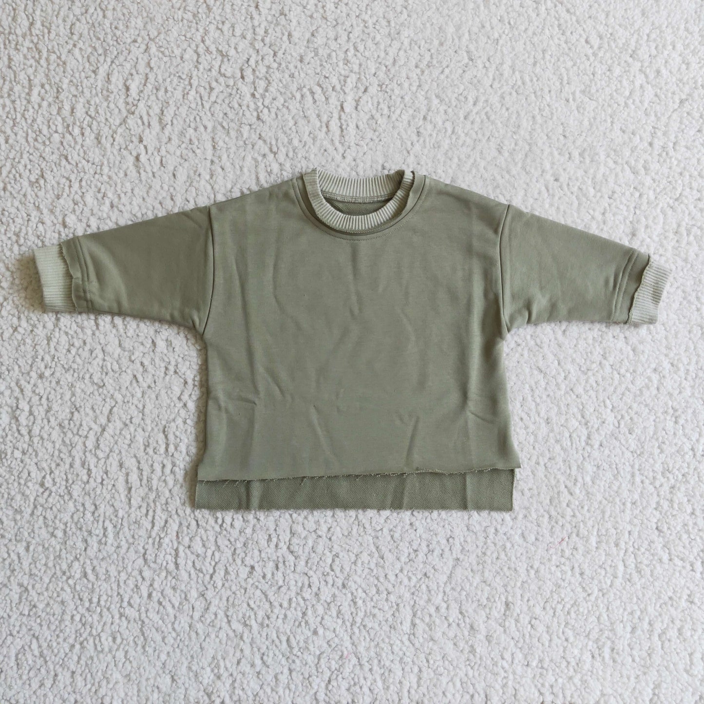 GT0062 Girl's Bean Paste Green long sleeve top