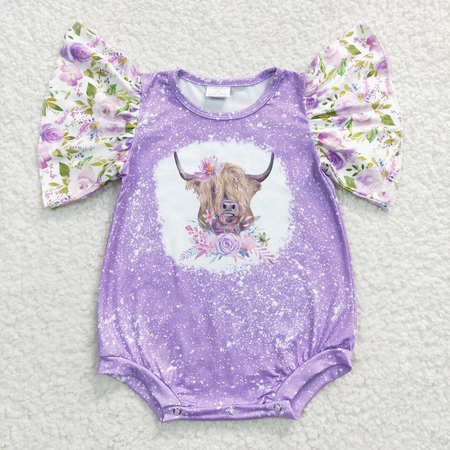 SR0118 Girls Purple Alpine Gloria Flying Sleeve Onesie