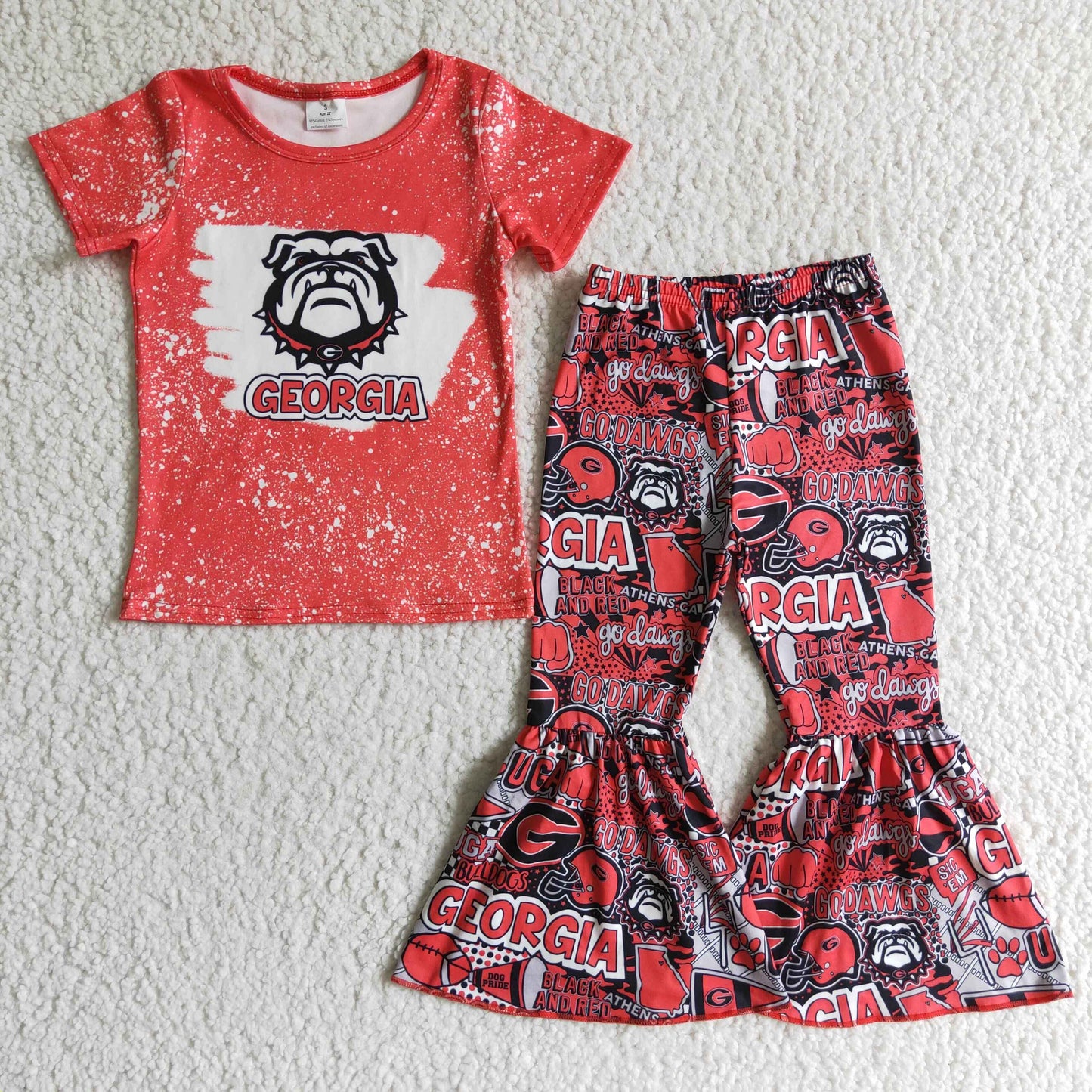 Cute Clothes GSPO0188 Girls red outfit short sleeve long pants set