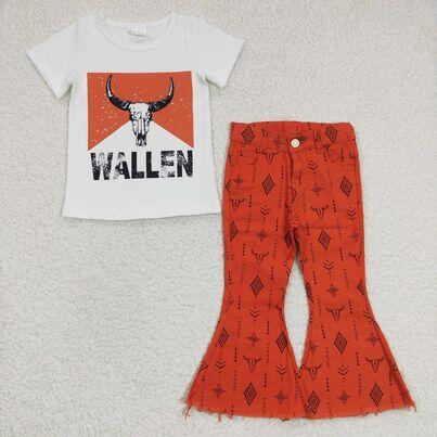 Girls short sleeve long jeans pants