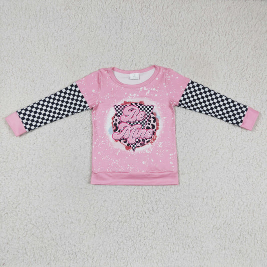 GT0086 girls shirt long sleeve top letter print clothing milk silk