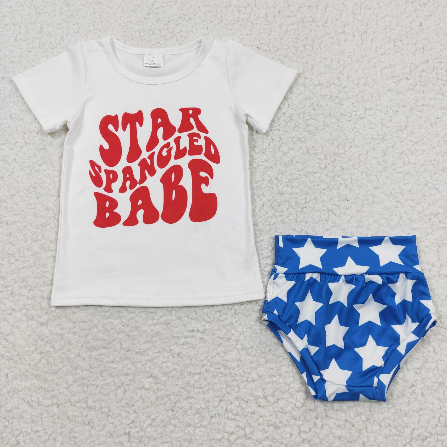 RTS NO MOQ GBO0101 STAR blue star short-sleeved briefs set