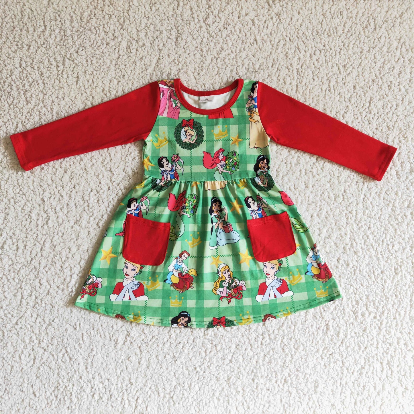 Cute Clothes  GLD0048 Baby girls Long Sleeves red knee length dresses