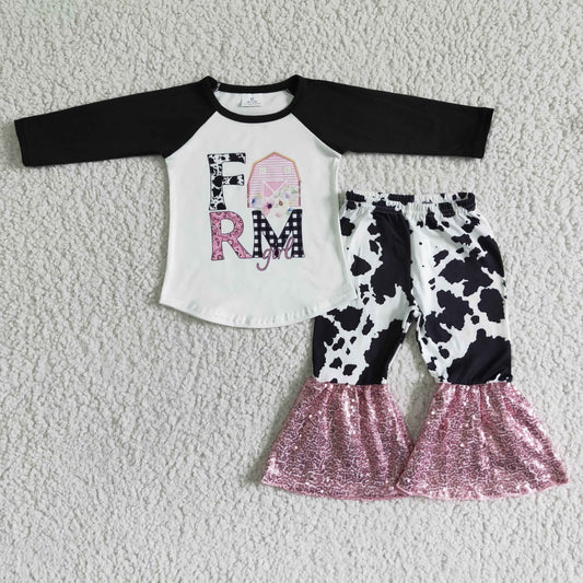 farm top with cow pants outfits