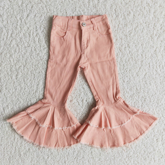 pink denim bell pants