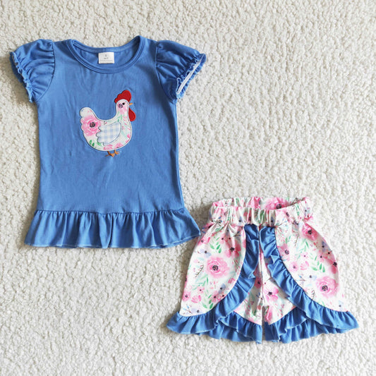 blue cotton with embriobery outfits
