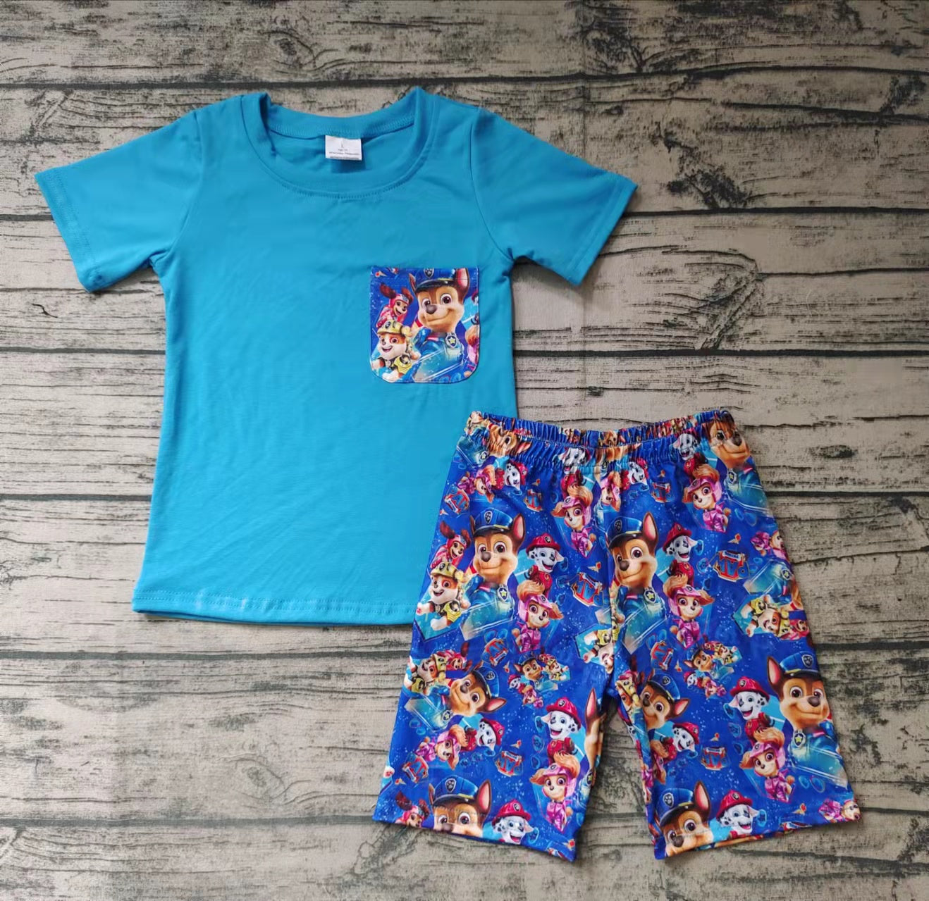 TEAL COLOR COTTON BOYS OUTFITS