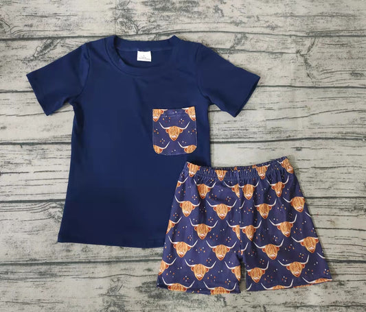 BOYS NAVY COLOR TOP WITH SHORTS