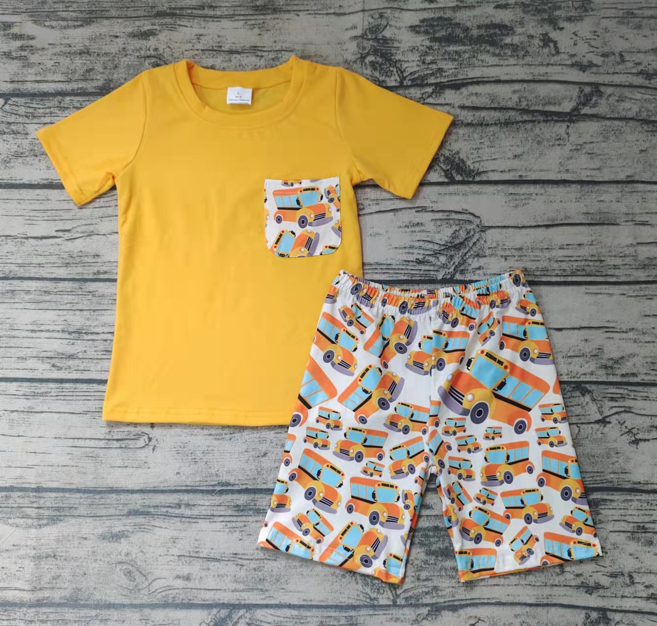 yellow pocket cotton top with shorts boys outfits