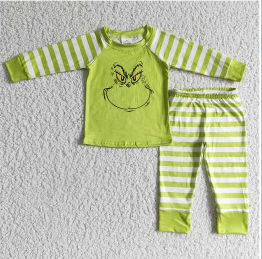 boys green face pajamas