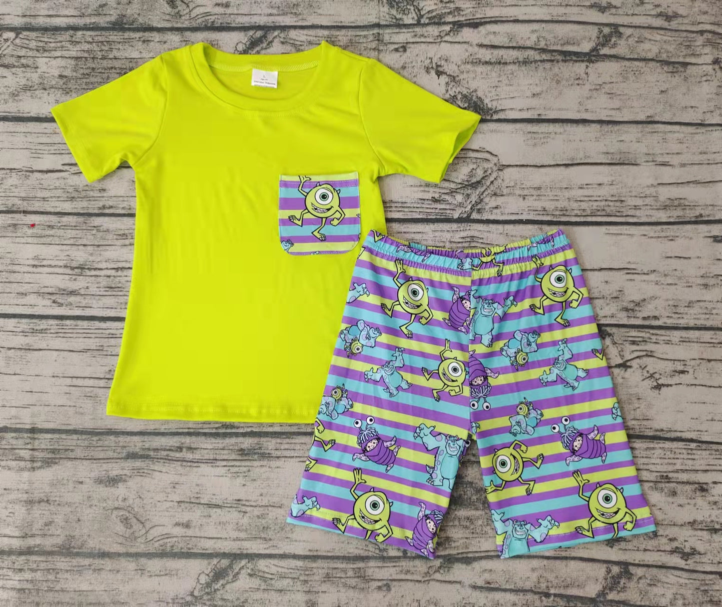 apple green boys cotton outifts