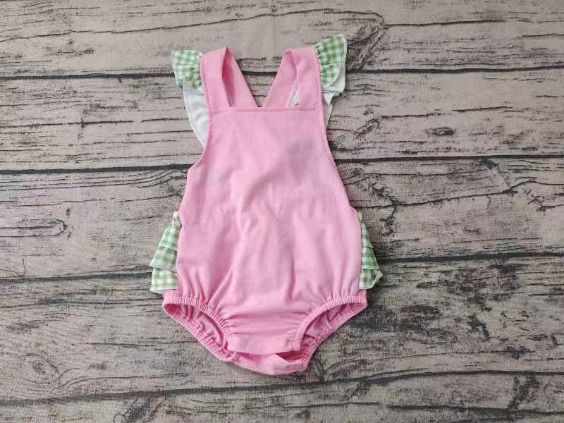 baby pink flying sleeve summer romper