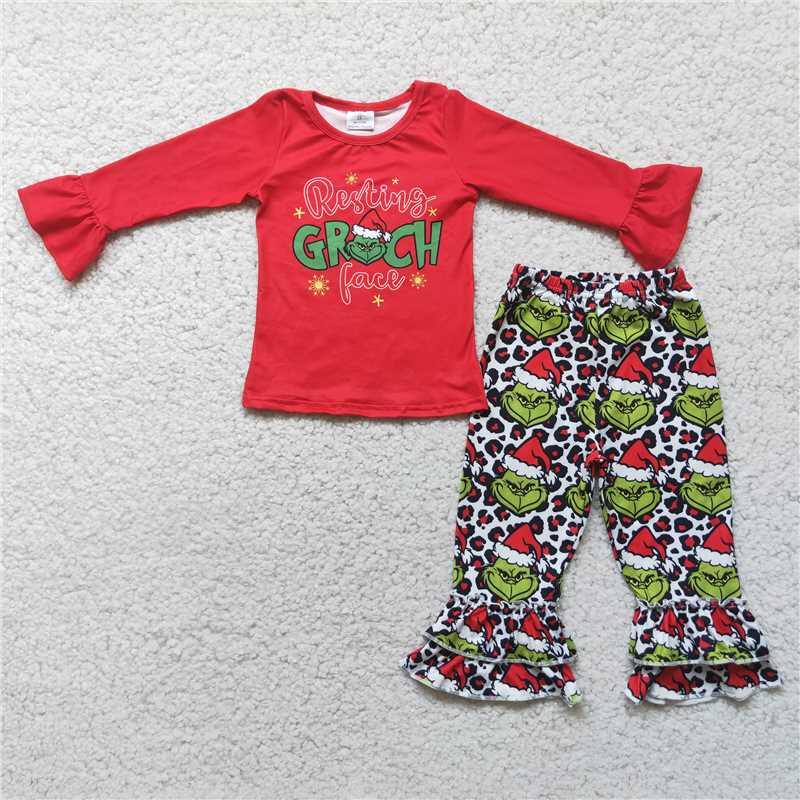 RED RUFFLE TOP WITH PANTS OUTFITS